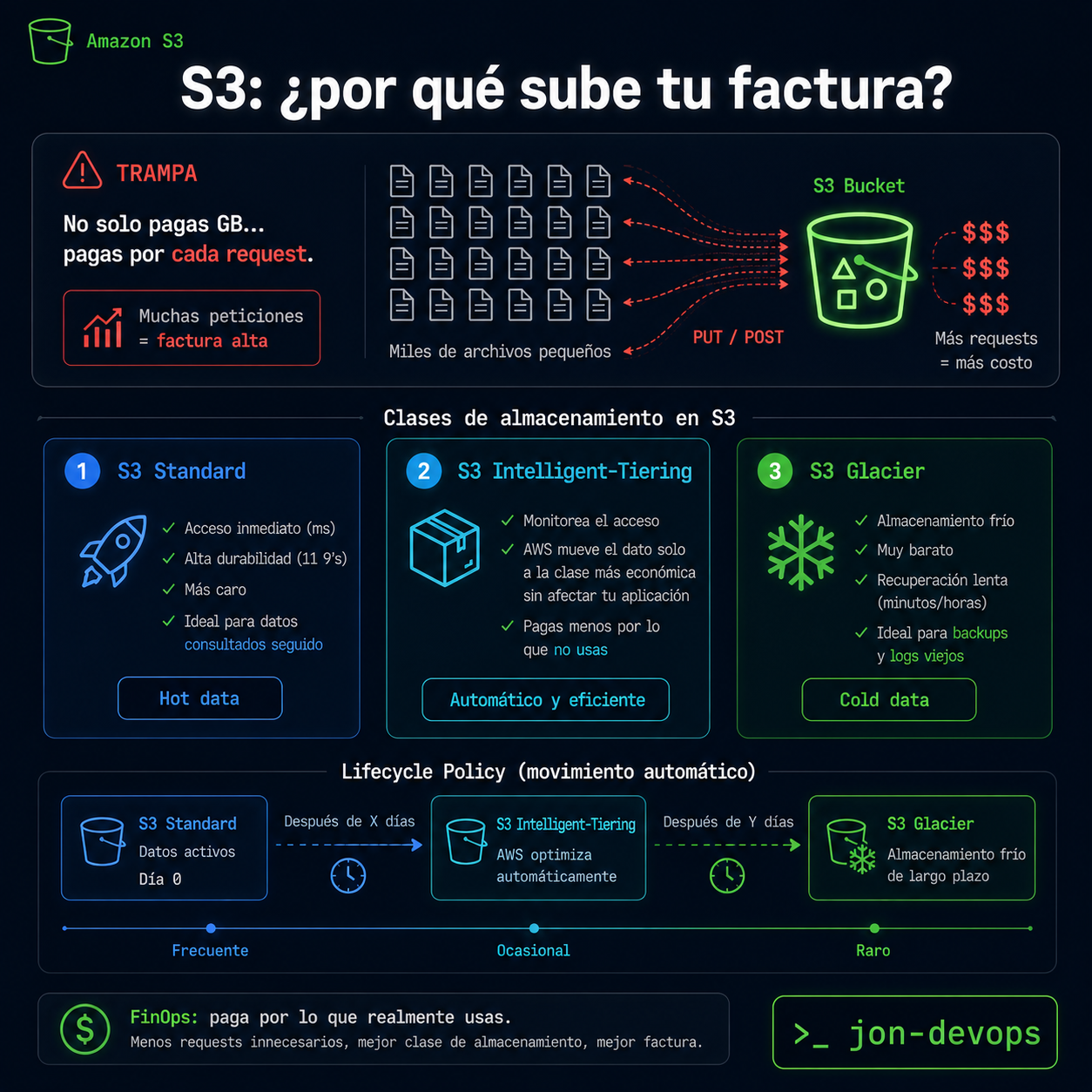 Tu factura de AWS no subió por el cómputo. Subió por lo que nunca miras